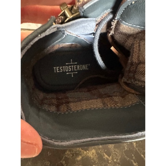 Testosterone Men Leather Suede Wingtip Lace Up Zip Boots Size 10.5 us Brown - Picture 5 of 6